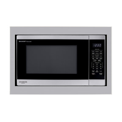 SHARP SKM146424LS 24" Built-in Microwave Oven Trim Kit, Stainless Steel, Compatible with Sharp® SMC1464KSC, Standard & Flush Mount