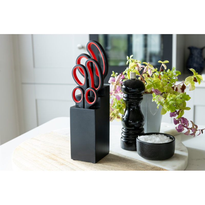 Three Pieces Scissor Set and Black Block