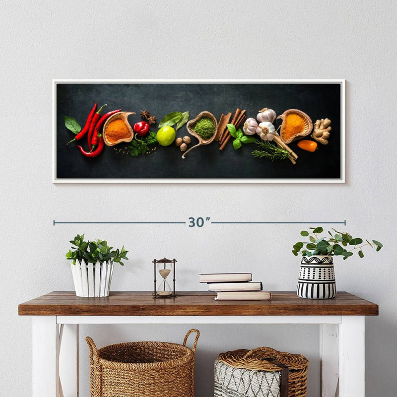 Épices pour cuisiner, Floating Frame White, 31" X 11"