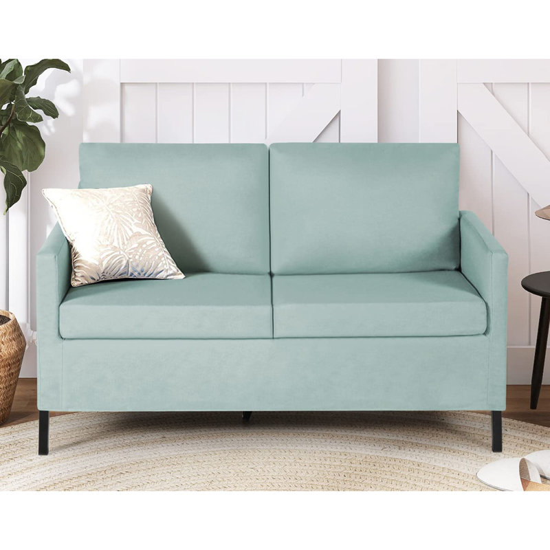 Jimeny Upholstered 50.78'' Sofa, Blue