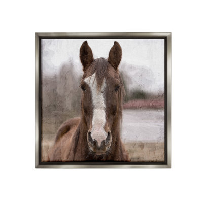 «Brown Horse Portrait Floater Frame» par Kim Allen sur toile