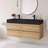48" Wall-Mounted  Bathroom Vanity With Black Solid Surface Basin-155883453
