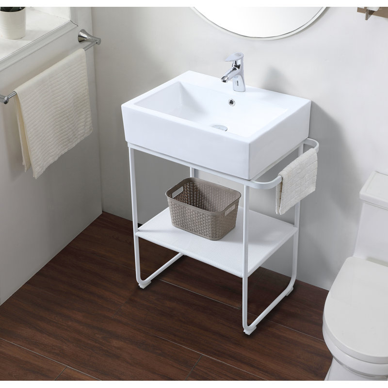 Ensemble de meuble-lavabo simple 25,5 po Tyshianna, Blanc