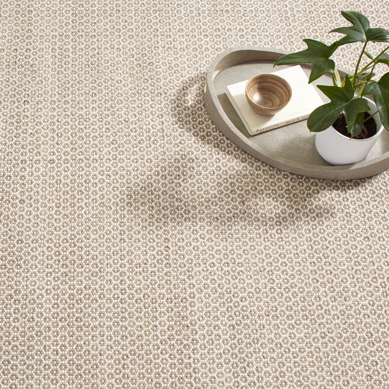 Honeycomb Natural Handwoven Wool Rug, Rectangle 2' x 3'