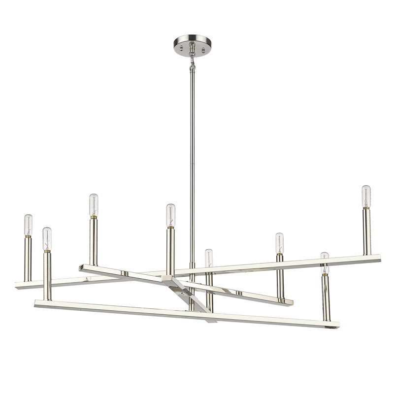 Lustre 8 lumières, Nickel poli