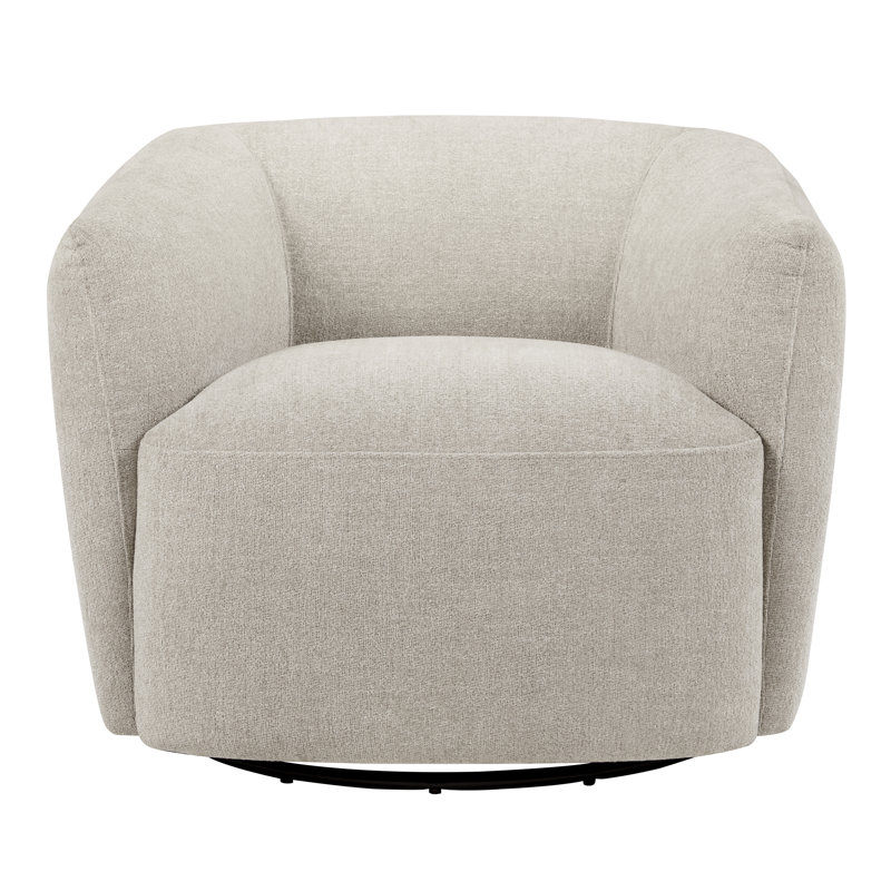 Chaise pivotante en tonneau Jeremiah, Tweed sable Magnolia