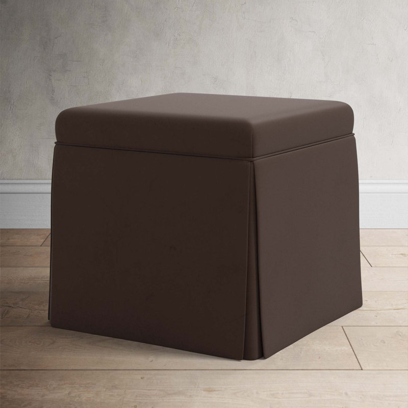 Repose-pieds avec rangement Bash, Velours chocolat classique