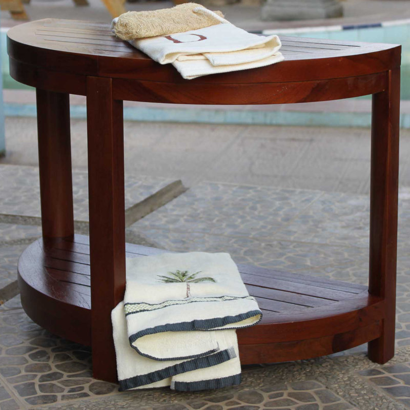 Classic Spa Half Moon Teak Shower Bench
