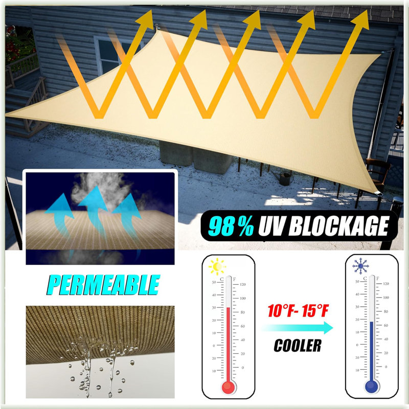 Voile d'ombrage carré Amgo, 20 pi x 20 pi, Gris