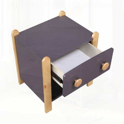 Table de chevet contemporaine à finition bicolore avec tiroir lisse et tablette ouverte, ensemble de 2, parfaite pour le rangement de chambre à coucher moderne