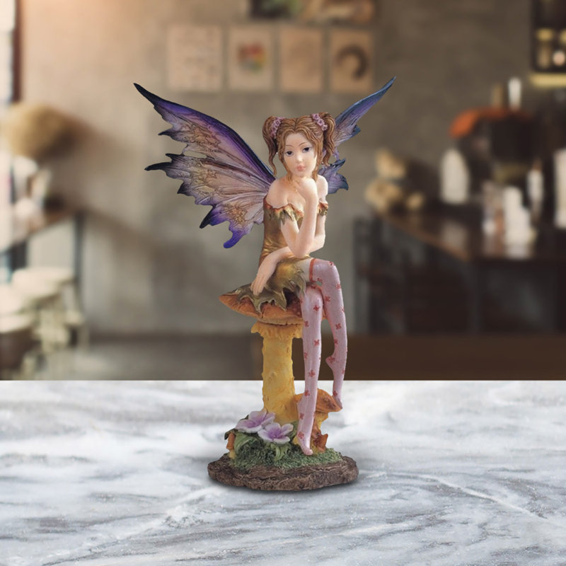 Figurine de décoration fantaisie fée en or 8 "H