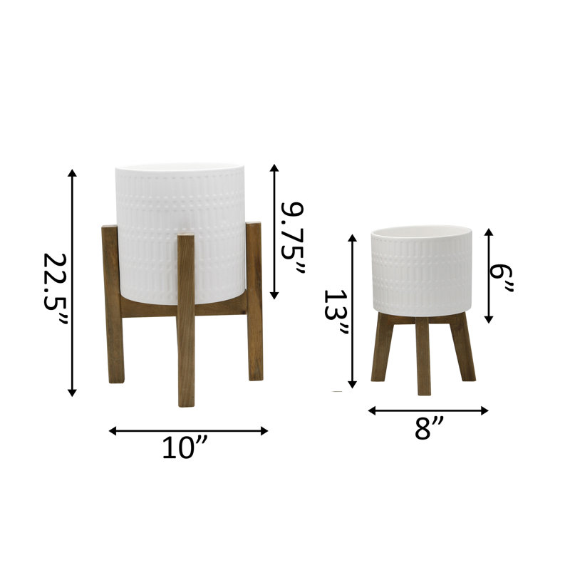 Shayla Ceramic Pot Planter, Matte White