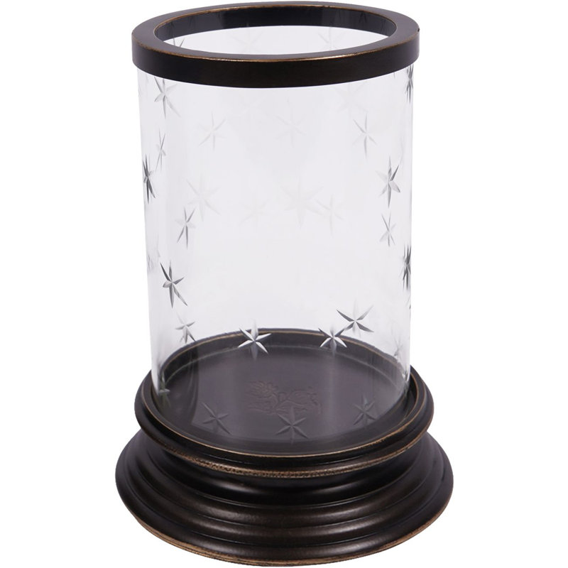Glass Tabletop Hurricane, 17.5 cm H x 13 cm W x 13 cm D