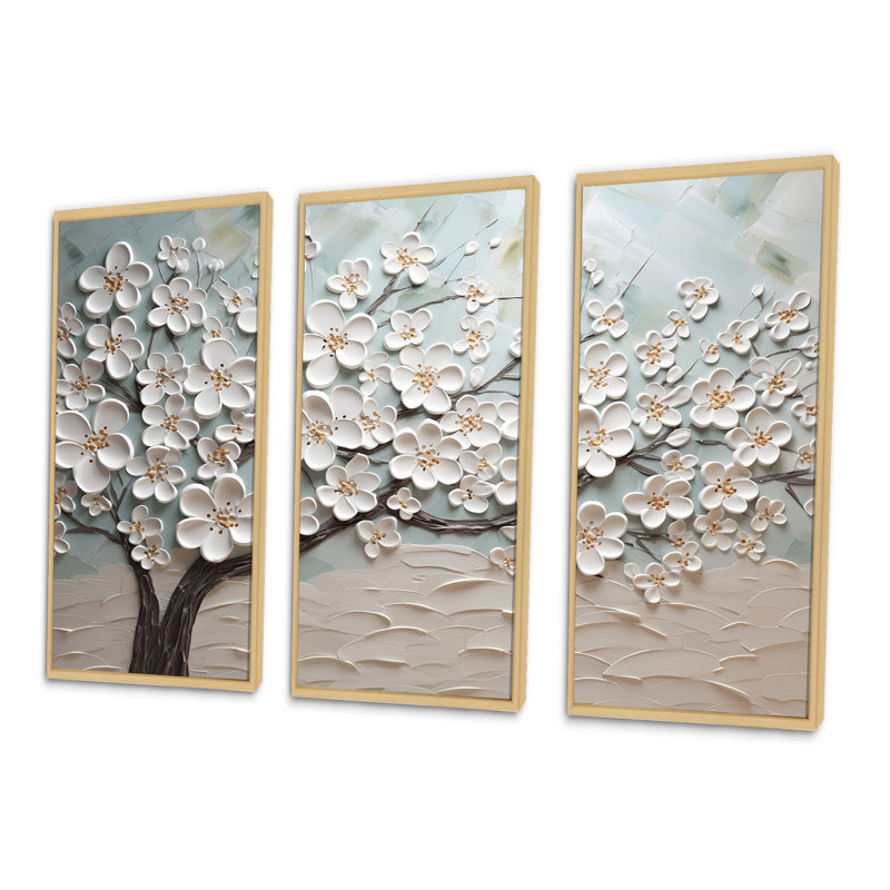 Cornouiller Serenity Magical Tree IV - ensemble d'art mural champ de fleurs, H 40 po x l 60 po x P 1 po