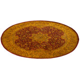 Overdyed Hand-Knotted Wool Modern-Contemporary Gold Area Rug 8' 3" x 8' 5"