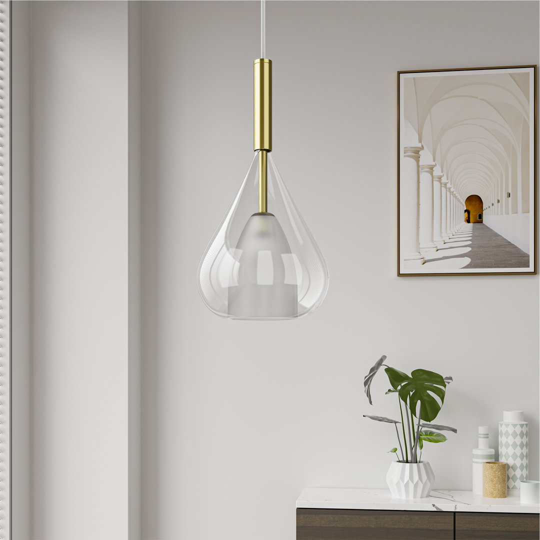 Ginnette 1- Light Glass Single Pendant Wrought Studio™