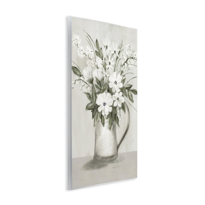 "Country Pitcher Bouquet", art mural sur bois par Marilyn Dunlap