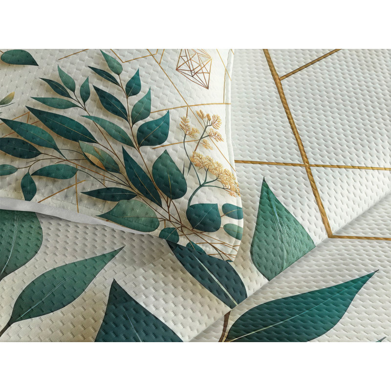 Polyester Floral Coverlet, King Coverlet + 2 Standard Shams