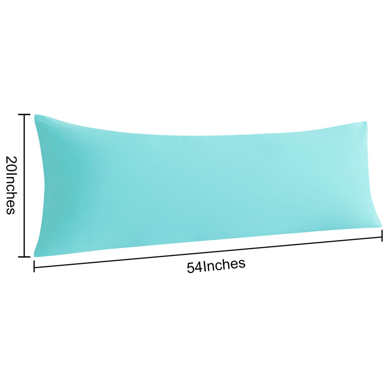 Taie d'oreiller corporelle en microfibre hypoallergénique 2 pièces, Turquoise