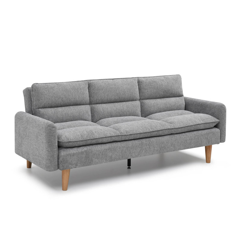Phobos Queen 202cm Upholstered Convertible Sofa, Grey Polyester Blend