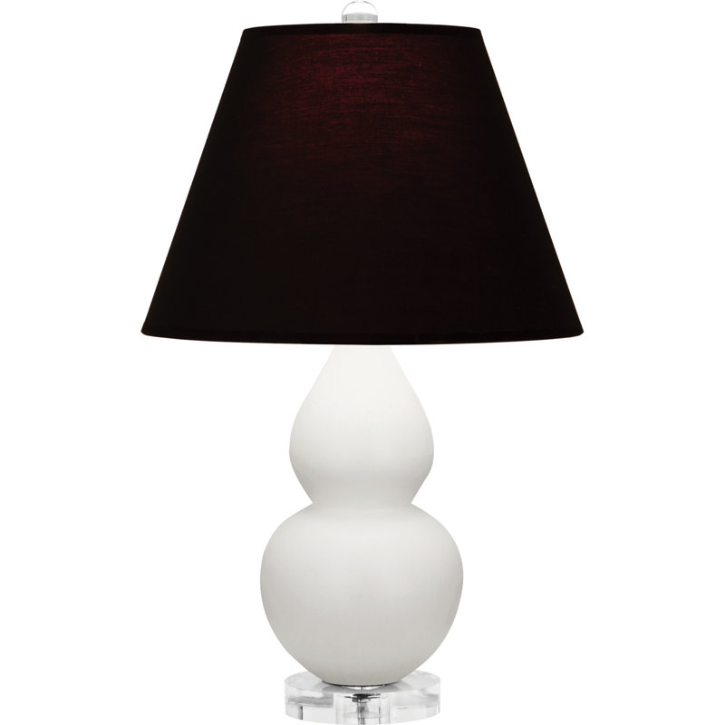 Petite lampe d'appoint à double gourde, Lis mat, Noir / Rouge