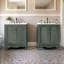Ensemble de meuble-lavabo double 60 po avec lavabos en céramique - conception vintage flexible et rangement double-604531642