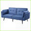 Canapé-lit réglable moderne avec repose-pieds bleu moderne | Chambre d'amis de 81,5 po de largeur | Bleu | Tissu | Bois