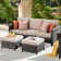 Joette Premium All-Weather Wicker 5 - Person Patio Conversation Sets with Cushions