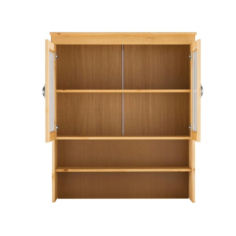Bekke 85cm Solid Wood Sideboard with Bar Hutch, Stain Wax