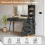 Meuble-lavabo 48 po avec grand miroir lumineux de 35 po, 5 tiroirs, tablettes et station de charge, noir-174983792