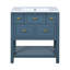 Meuble-lavabo de 60 po avec lavabo en céramique, apparence moderne bleue et dorée, rangement à 10 tiroirs, ensemble de meuble-lavabo simple 60 po-149320173