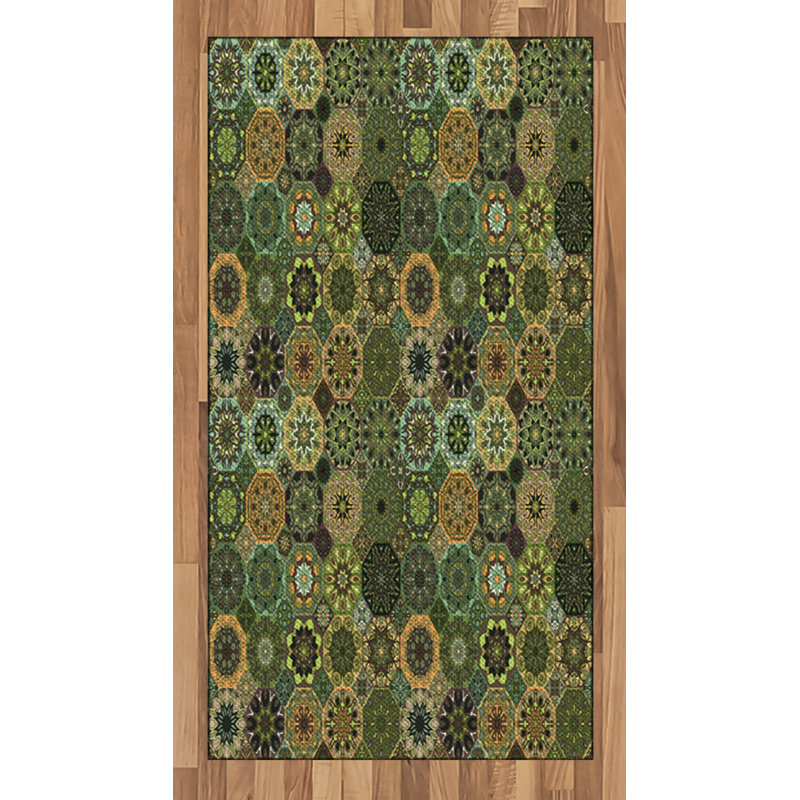 Mandala High Density Long Fiber Poly Threads Decorative Area Rug Carpet, Rectangle 2'7" x 5'