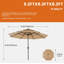 Parasol solaire de patio à 3 niveaux 10 pi avec 32 lumières DEL, parasol d'extérieur avec bouton poussoir inclinable et manivelle-1232970817