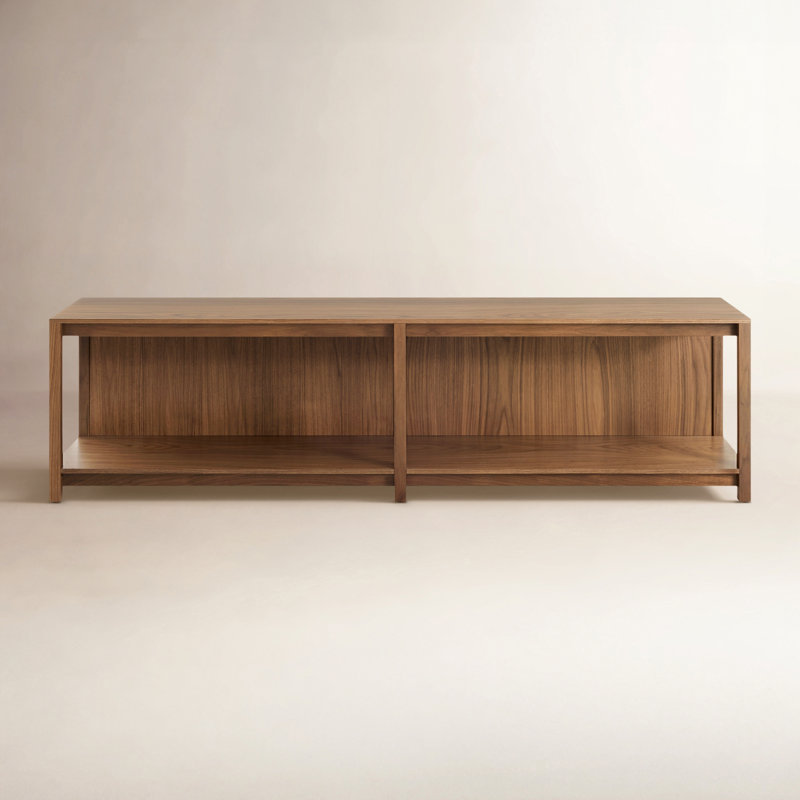 Open Plan Solid Wood Storage Bench, Walnut