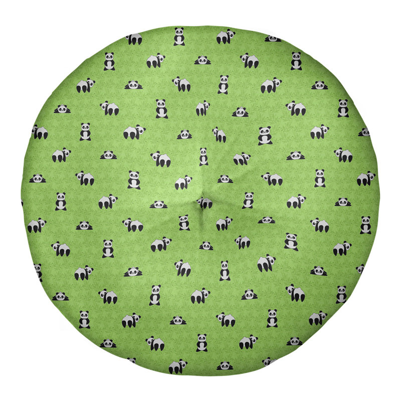 Coussin de plancher panda Katelyn  Elizabeth, 26 po x 26 po, Vert