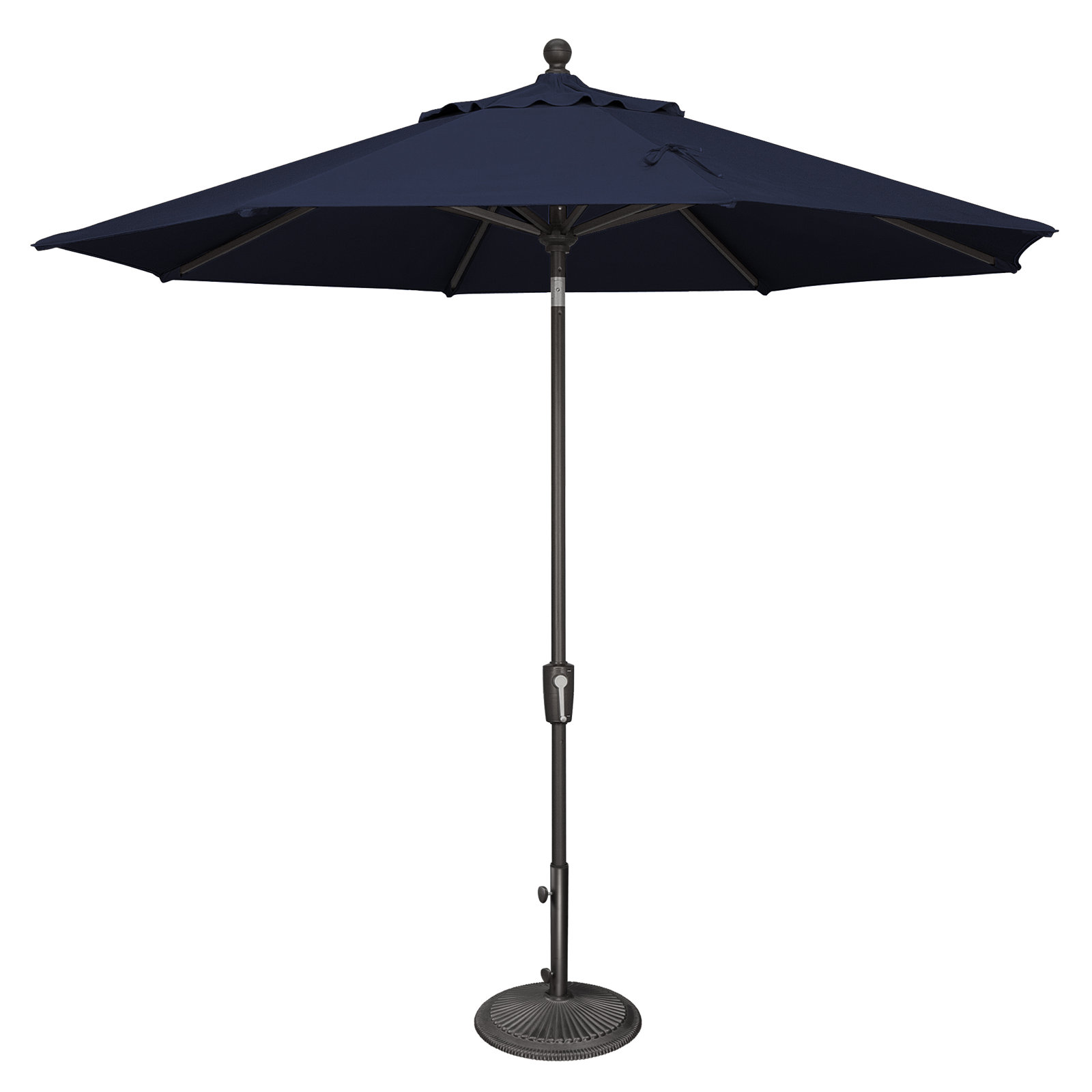 Launceston Market Umbrella, Black, 101.7" H x 108" W x 108" D, Navy Sunbrella Acrylic