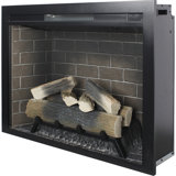 33" Infrared Electric Fireplace Insert with Touch Panel, Fixed Trim Kit & Crackling Sound