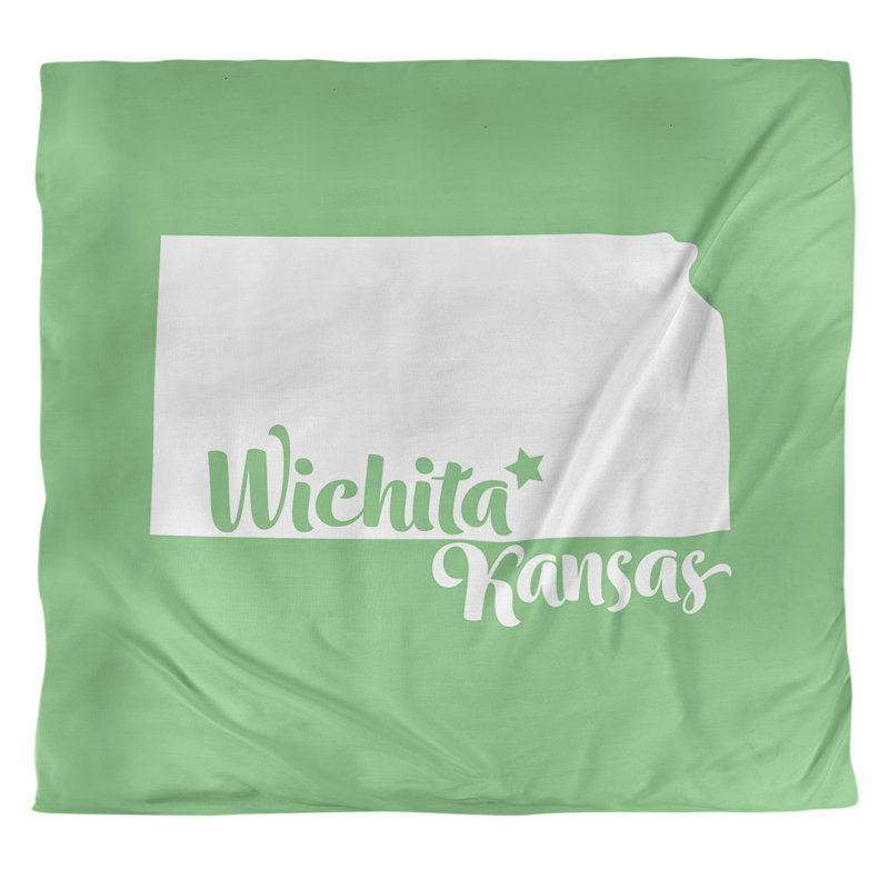 Housse de couette simple wichita Kansas, Microfibre, Housse de couette pour très grand lit, Vert