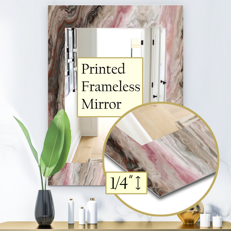 Geode Bathroom Vanity Mirror, Mid-Century Marble Decorative Mirror - Marbled Geode, 24" H x 32" W