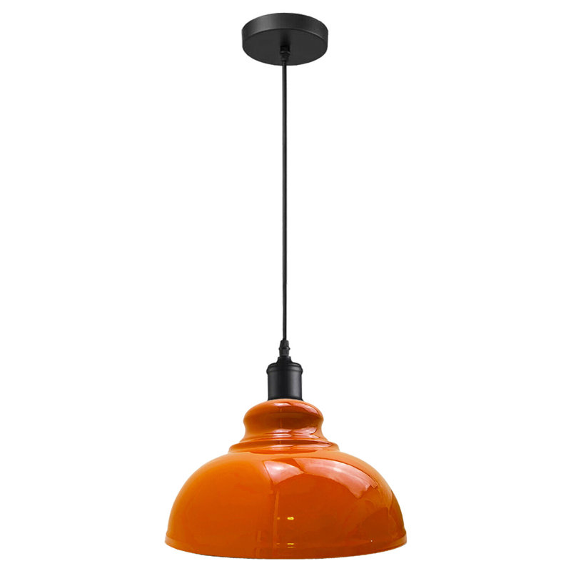 Reich 1 - Light Dome Pendant, 124cm H x 30cm W x 30cm D, Gloss Orange