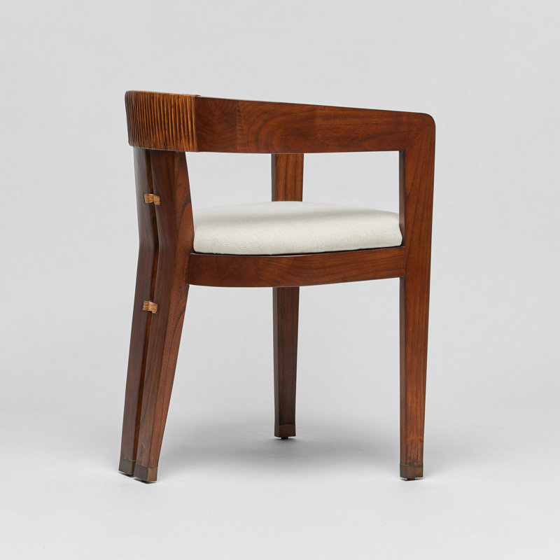 Maryl III Upholstered Arm Chair, Sisal Weave, Chestnut