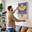 Flowers in Purple Vase Mid-Century 1 Piece Wrapped Canvas Wall Art-226465851-226465861