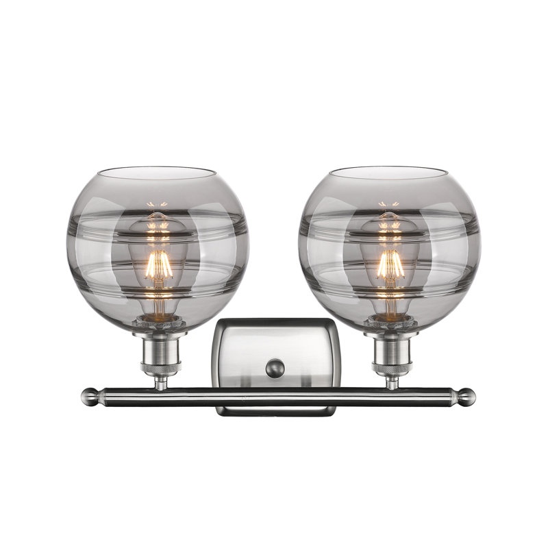 Bienes 2 - Light Dimmable Vanity Light, Brushed Satin Nickel, Light Smoke