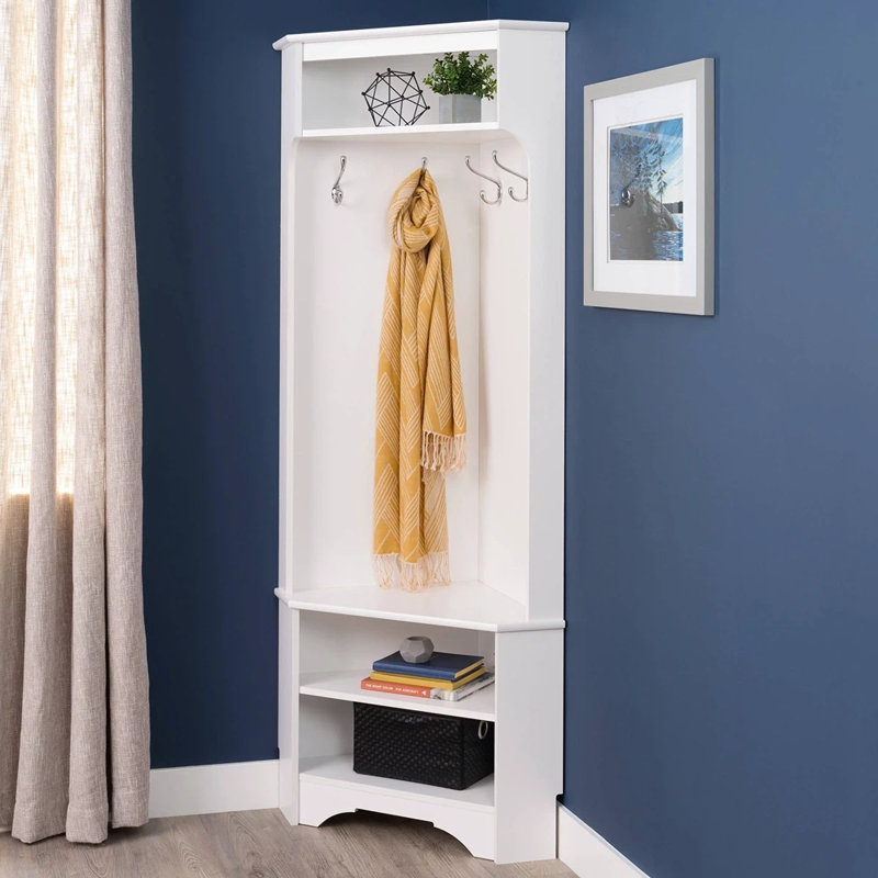 Portemanteau avec rangement pour chaussures, Blanc