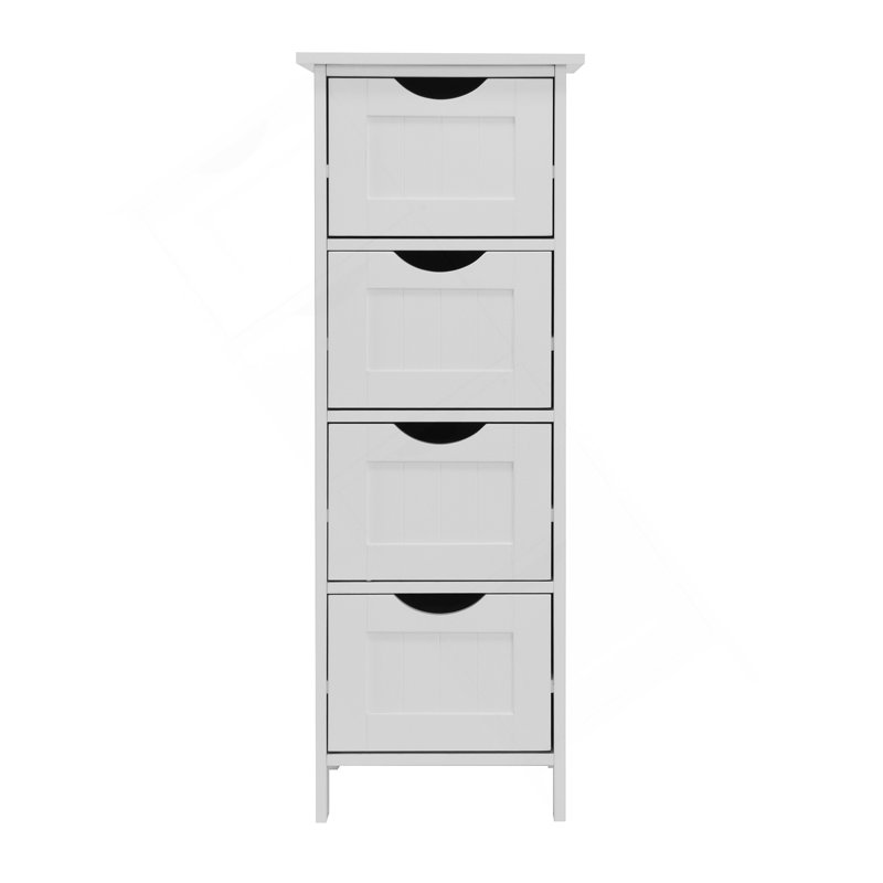 White Bathroom Storage Cabinet, Freestanding Cabinet With Drawers