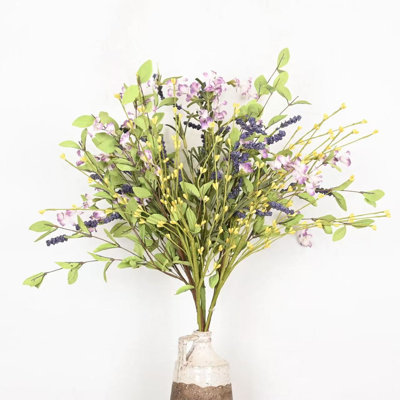 Arrangement floral de baies artificielles de 24 po pour le remplissage de vase et le long feuillage floral de la campagne