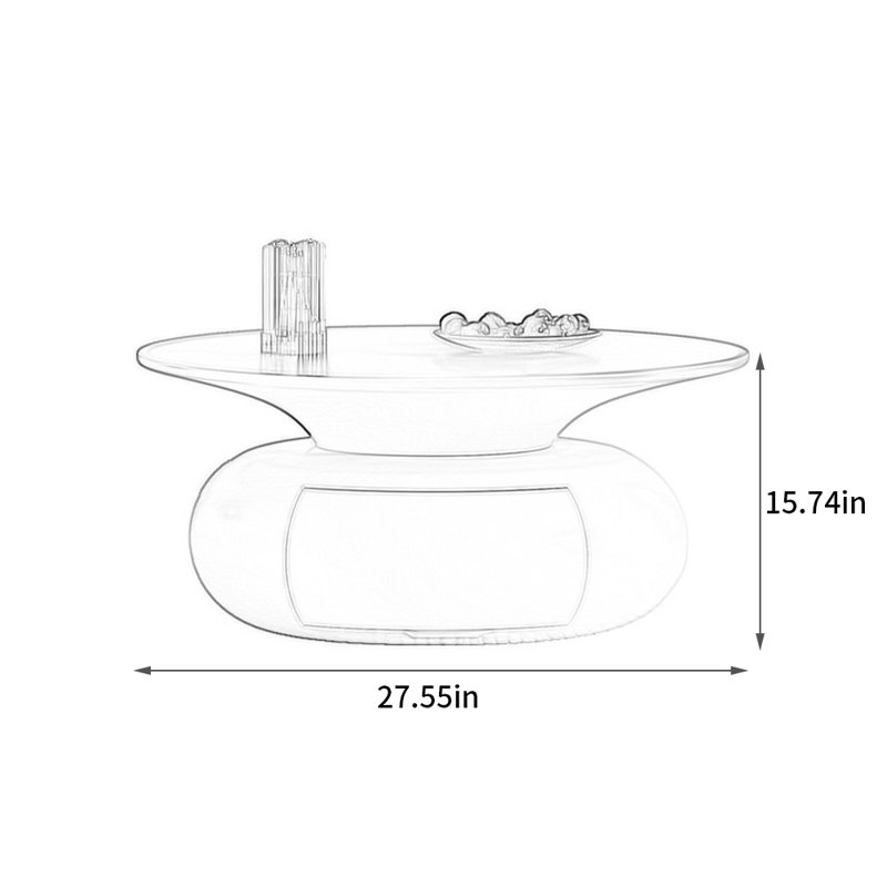Table basse moderne et simple, H 15,74 po x L 27,55 po x l 27,55 po