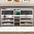 Low Loft Bed with Movable Shelves and Ladder,with Decorative Guardrail Chalkboard-1262773368