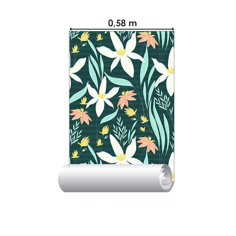 Rouleau de papier peint Joeann Smooth, Vert / blanc, L 126 po x l 24 po