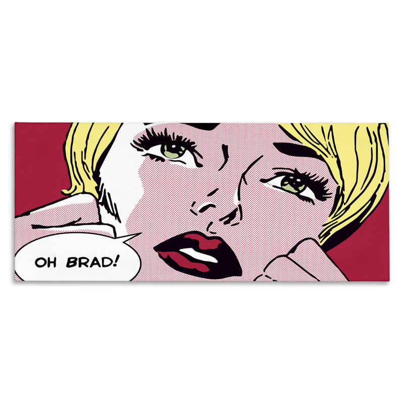 Toile Iconic Pop Comic Woman, design par Sheila B., H 20 po x l 48 po